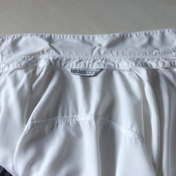 Zara Cropped White Short Sleeve Shirt - Picture 6 of 7